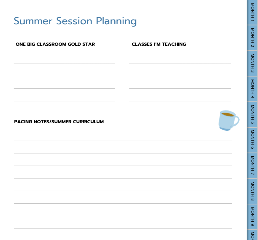 Undated Teacher Planner