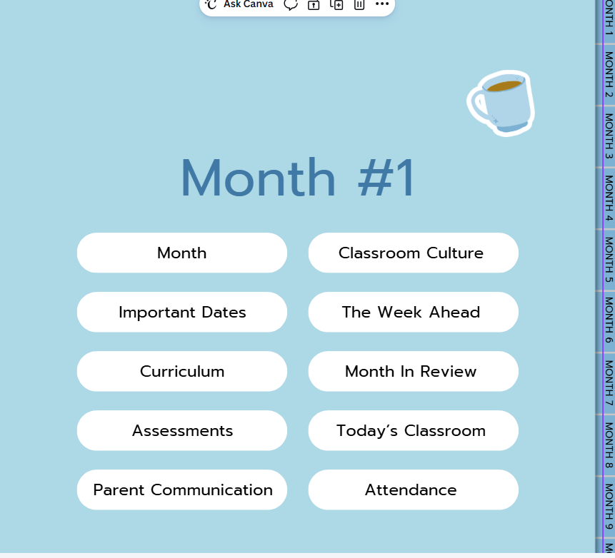 Undated Teacher Planner