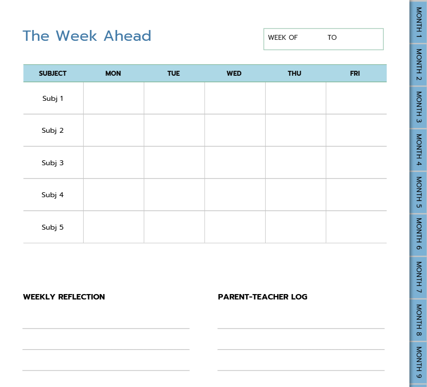 Undated Teacher Planner