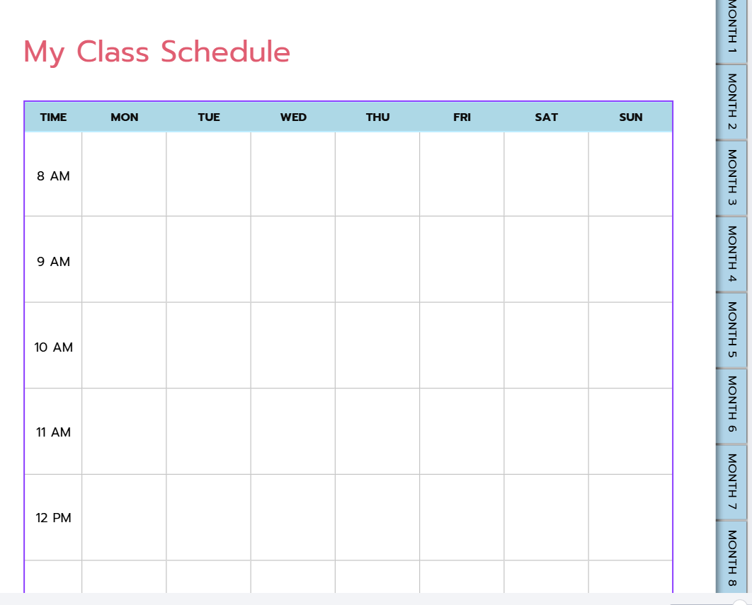 Undated Student Planner
