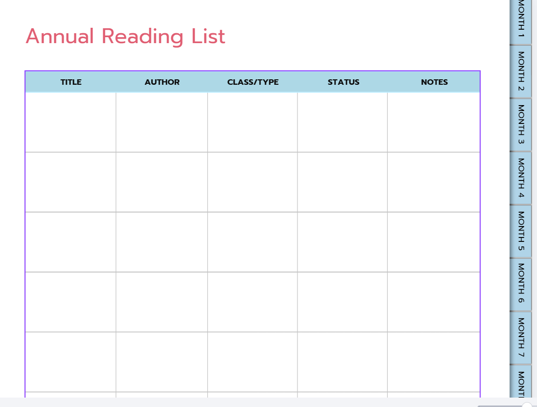 Undated Student Planner