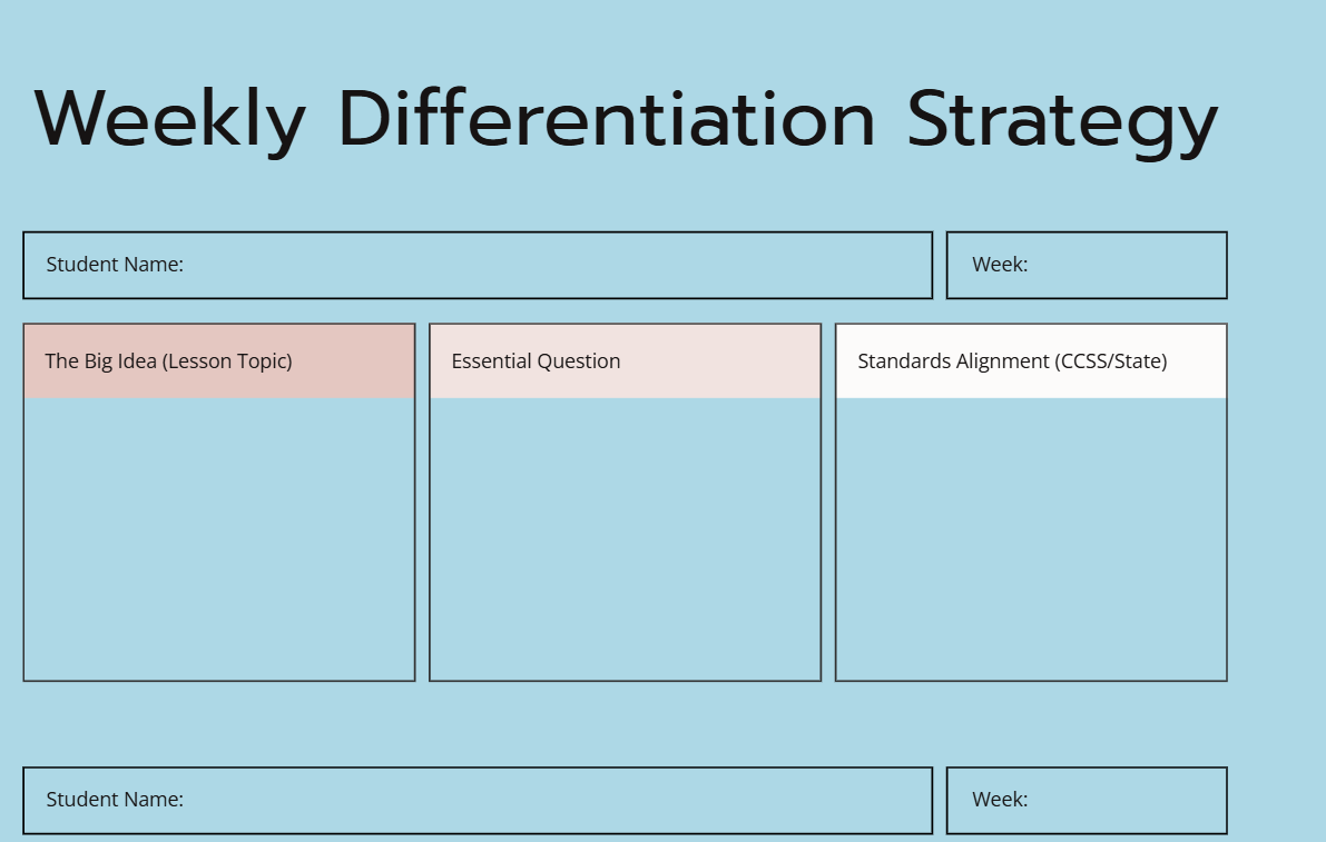 Special Education Strategy Planner