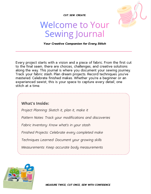 Sewing Journal | Project Planner