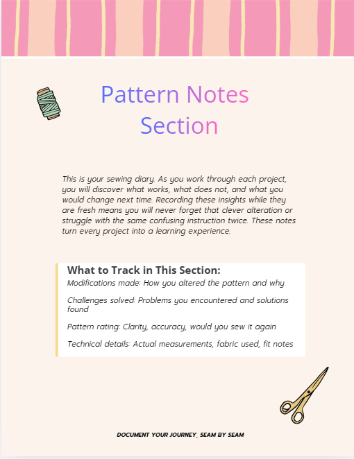 Sewing Journal | Project Planner
