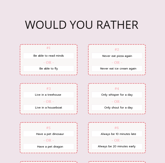 Would You Rather - Family Edition