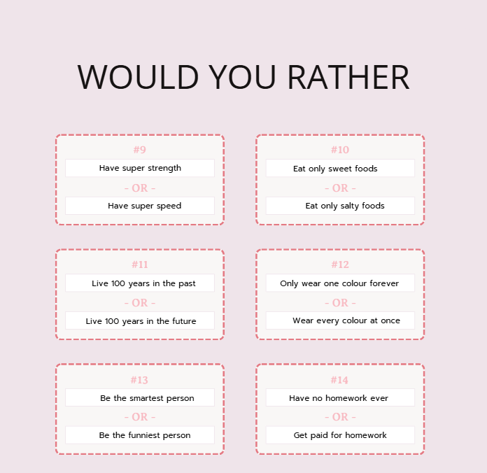 Would You Rather - Family Edition