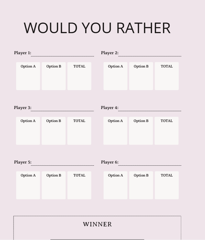 Would You Rather - Family Edition