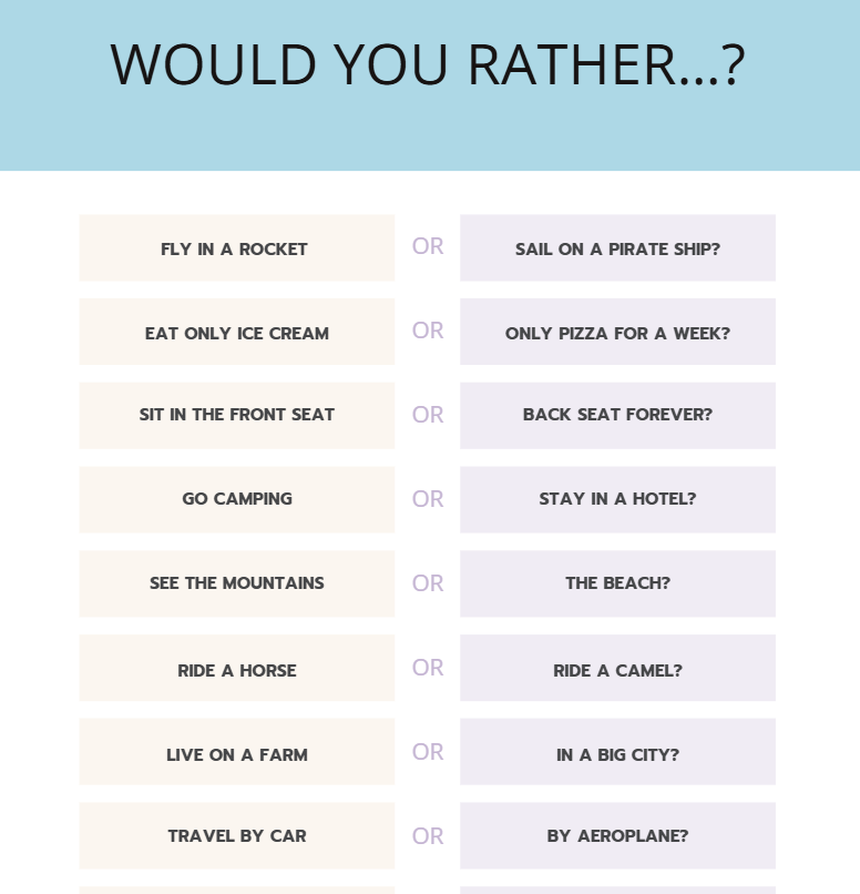 Kids Road Trip Activity Planner