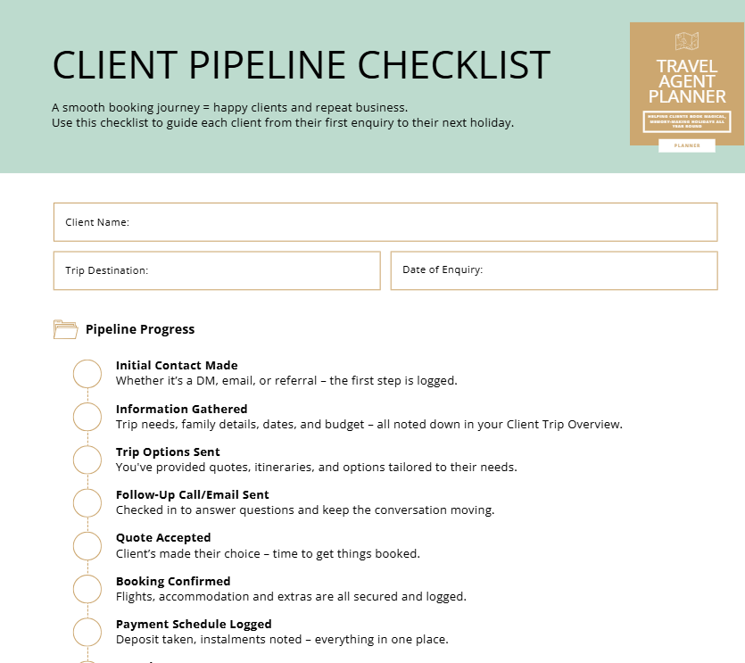 Travel Agent Planner & Organiser