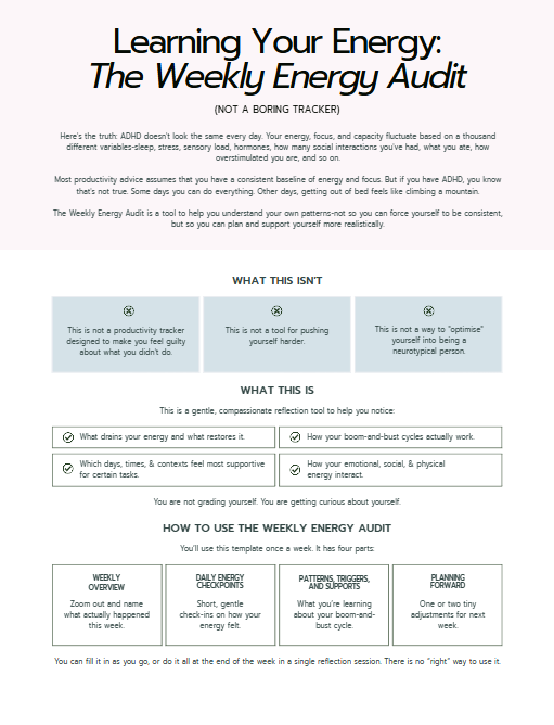 ADHD Energy Audit Planner |