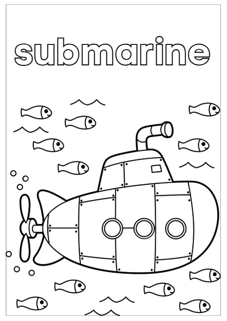 Printable Vehicles Colouring Book