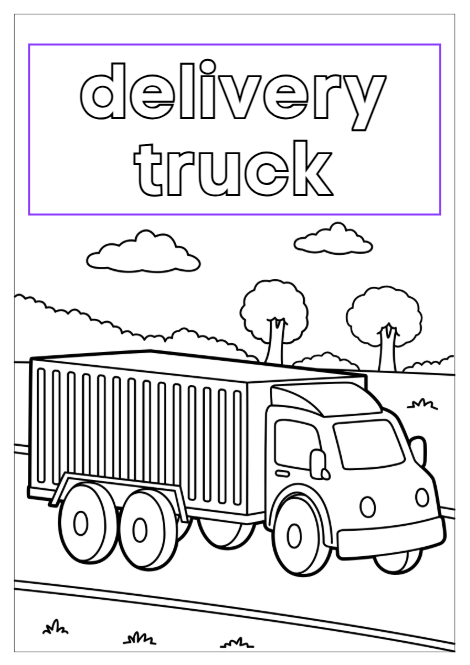Printable Vehicles Colouring Book