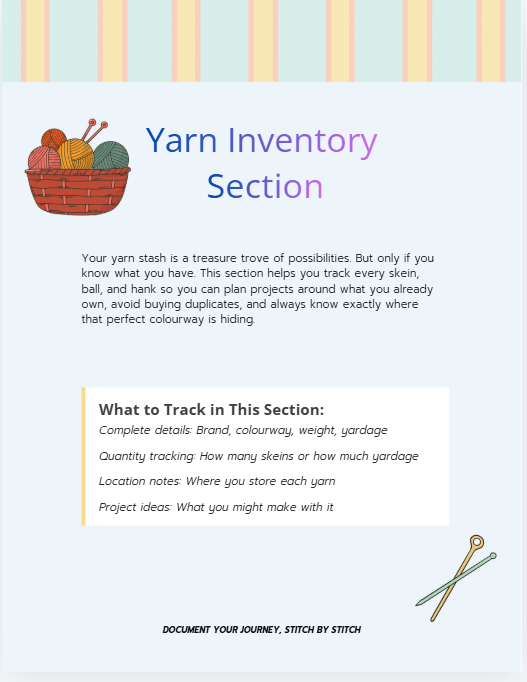 Knitting Journal | Project Planner