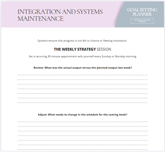 Goal Setting Planner