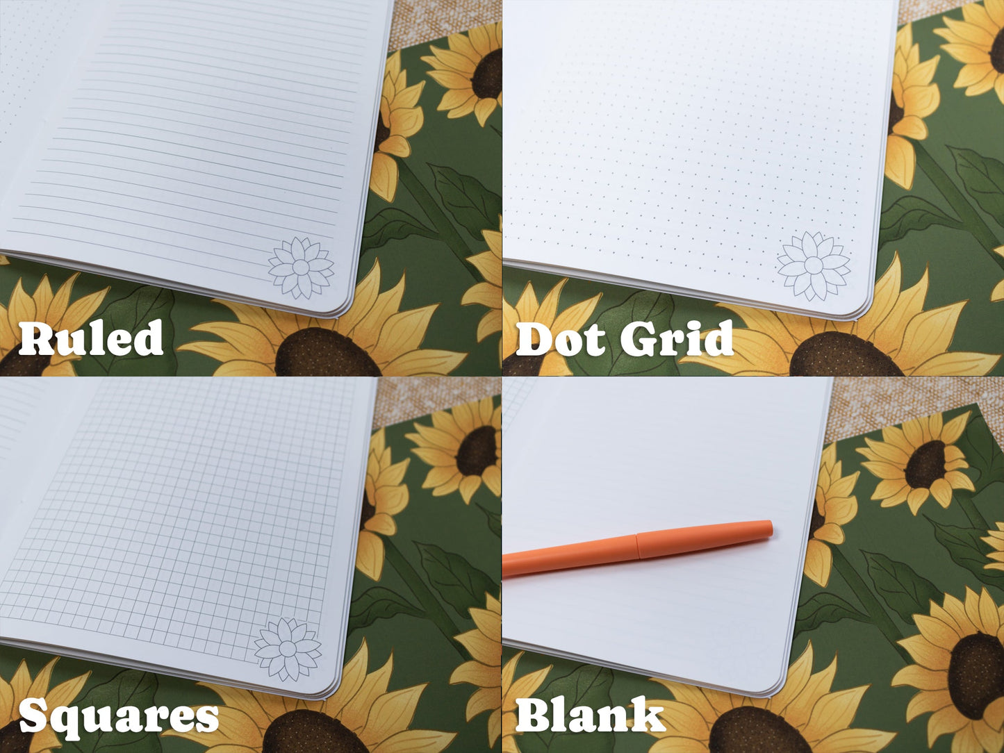 Sunflower A5 Handmade Notebook